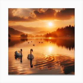 Swans 2 Canvas Print