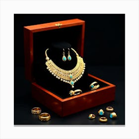 Gold Jewelry In A Box Lienzo