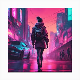 Neon City Canvas Print