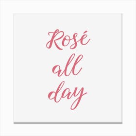 Rose All Day (pink/white) Canvas Print