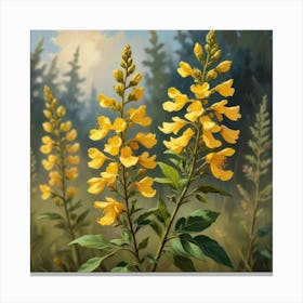 Wild Senna Wildflower Vintage Botanical Art Print 3 Canvas Print