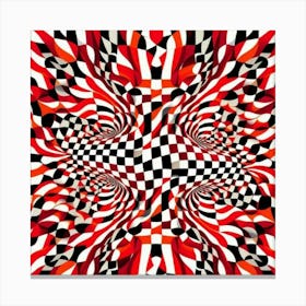 Red And Black Checkerboard Canvas Print