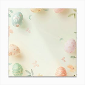 Easter Eggs On A White Background Canvas Print