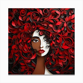 Paper Black Woman With Red Hair Canvas Print