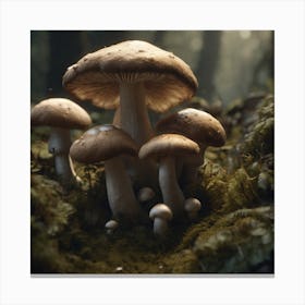 Mushrooms In The Forest 21 Canvas Print