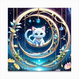 Moon Cat Canvas Print