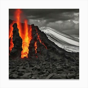 Lava - Black And White Canvas Print