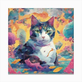 Cat In The Clouds Canvas Print