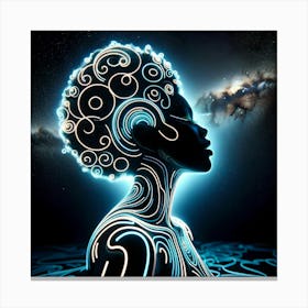 Afro-American Woman In Space Canvas Print