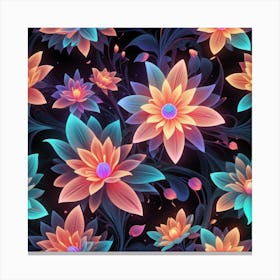 Lotus Flower Seamless Pattern Canvas Print