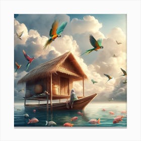 House On The Water Canvas Print