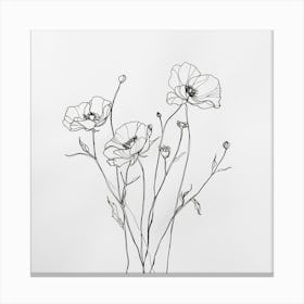 Line Drawing Of Flowers 2 Canvas Print