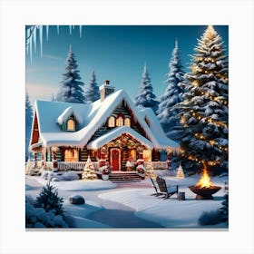 Christmas Cottage Canvas Print