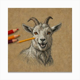 Goat Drawing 21 Canvas Print