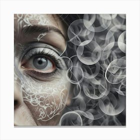 Woman'S Face With Bubbles Canvas Print