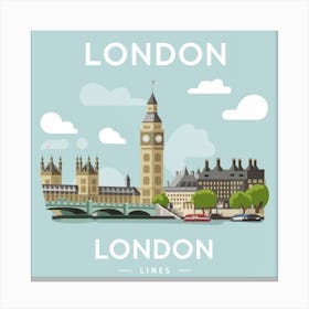 London Map Minimal Line Painting Cinematic Il(1) Canvas Print