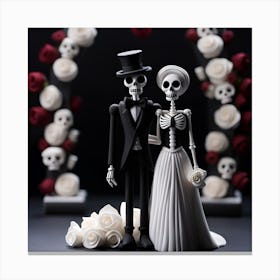 Day Of The Dead Wedding claymation 5 Canvas Print