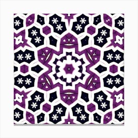 Purple And Black Abstract Pattern Canvas Print