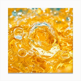 Close Up Of Yellow Liquid Canvas Print