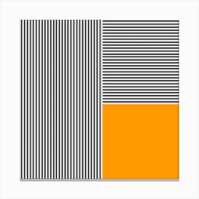 Minimalist Orange And Black Stripes Canvas Print