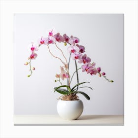 Orchids In A White Vase Canvas Print