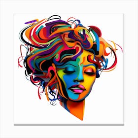 Colorful Woman'S Face 1 Canvas Print