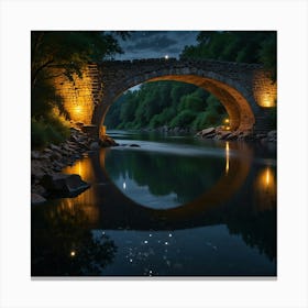 Bridge At Night 2 Canvas Print