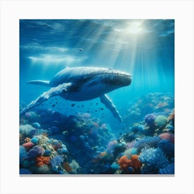 Humpback Whale In The Ocean Canvas Print