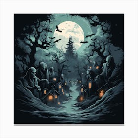 Spooky Village Canvas Print