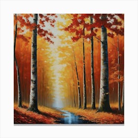 Autumn Sunlight Through the Trees Canvas Print