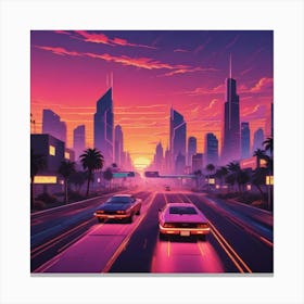 Retro Cityscape Canvas Print