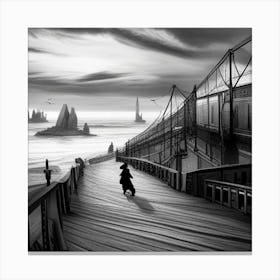 Pier board walk Canvas Print