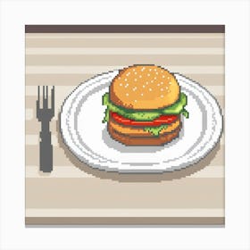 Pixel Burger Canvas Print