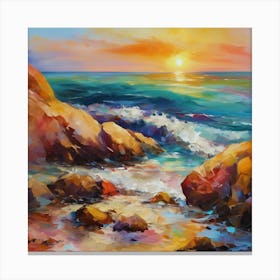 Sunset At The Beach 16 Canvas Print