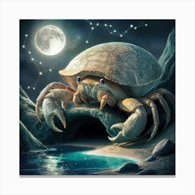 Crab In The Moonlight 29 Canvas Print