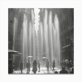 Fountains Of Barcelona Canvas Print