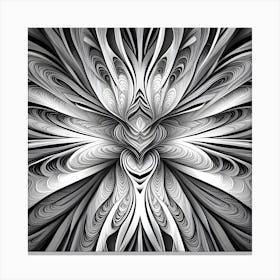 Abstract Black And White Flower Canvas Print