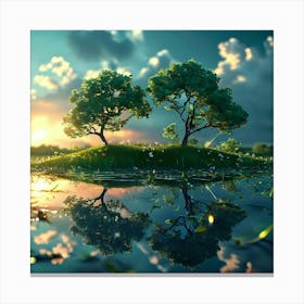 Tree In The Water Canvas Print