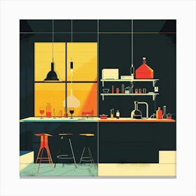 Kitchen Illustration Canvas Print