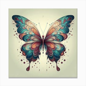 Symmetrical Butterfly Art Canvas Print