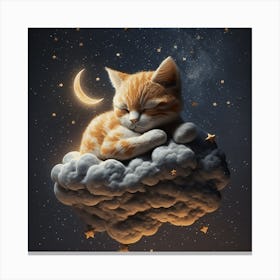 Cat Sleeping On A Cloud Canvas Print