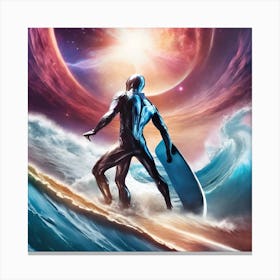 Surfer In Space Canvas Print