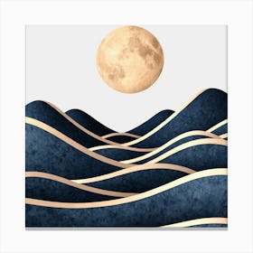 Moon And Waves 71 Canvas Print