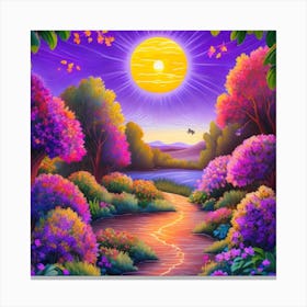 Rainbow In The Forest Canvas Print