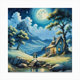 Night In The Moonlight Canvas Print