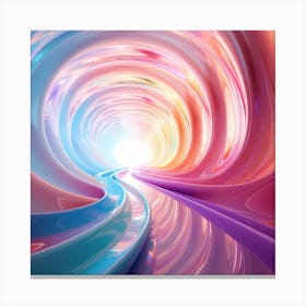 Light At The End Of A Shimmering Rainbow Tunnel Abstract 2 Canvas Print