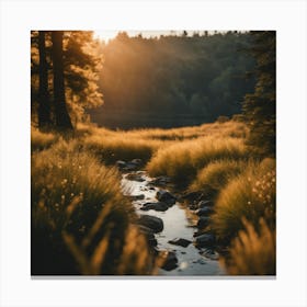 Sunset In The Forest 1 Canvas Print