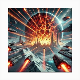 A Futuristic Sci Fi Scene Depicting The Firestorm Canvas Print