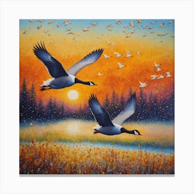Gaggle of geese 1 Canvas Print