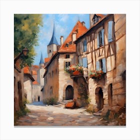French Medieval Town Canvas Print